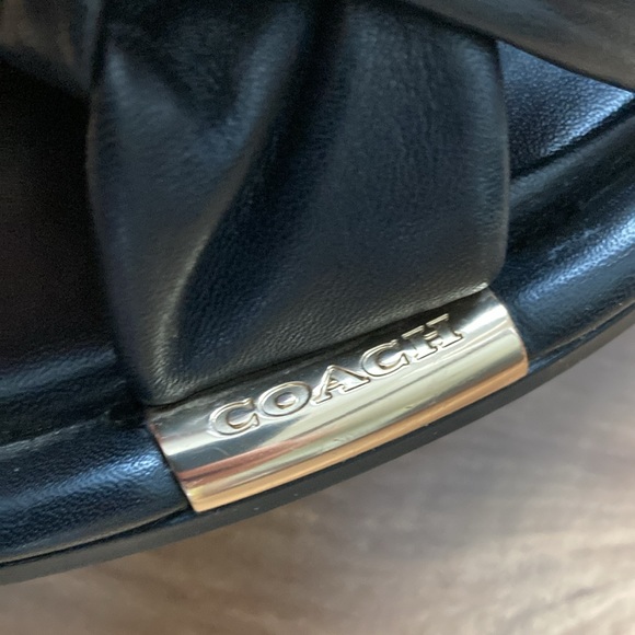 Coach Black Slide Sandals with Gold Accent - Picture 4 of 11